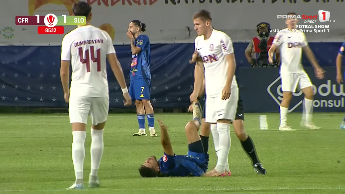 Vești despre Andrei Dorobanțu după accidentarea din meciul cu CFR Cluj: „Poate călca în pământ”