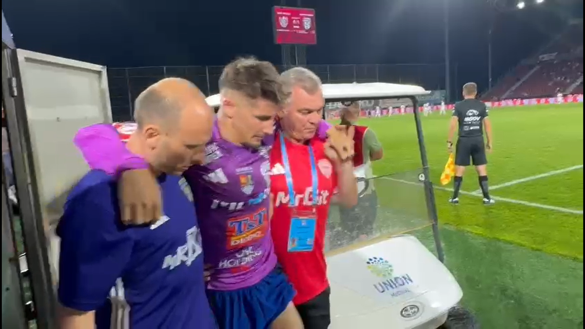 Vești despre Andrei Dorobanțu după accidentarea din meciul cu CFR Cluj: „Poate călca în pământ”