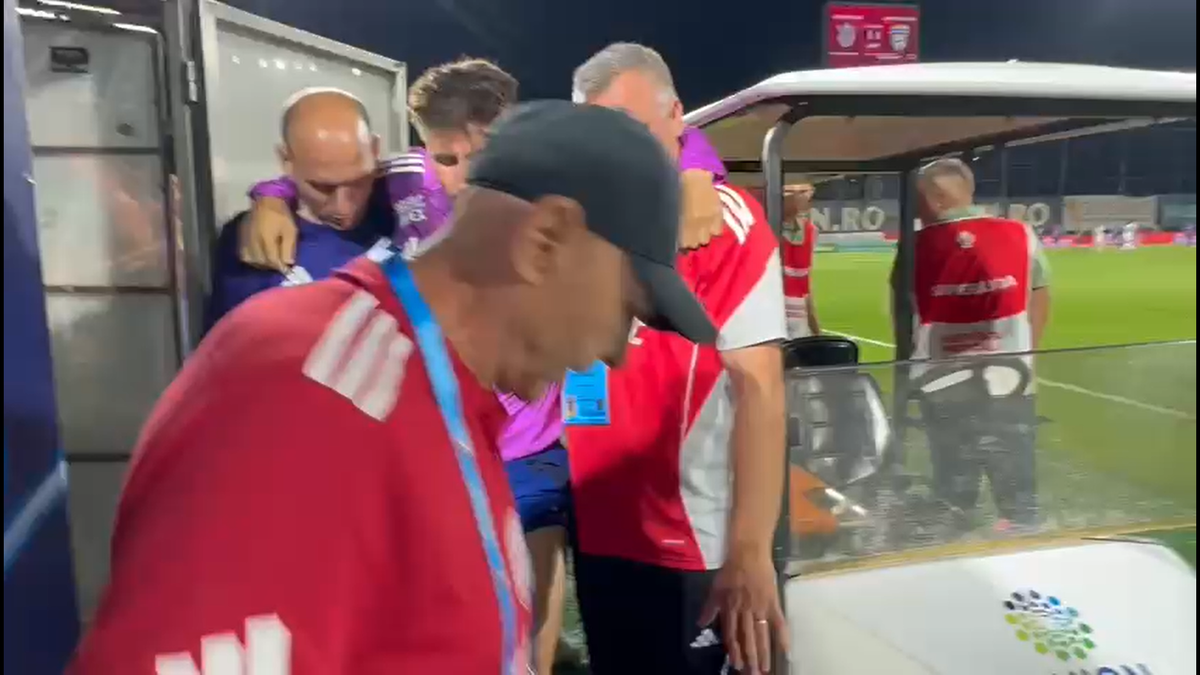 Vești despre Andrei Dorobanțu după accidentarea din meciul cu CFR Cluj: „Poate călca în pământ”