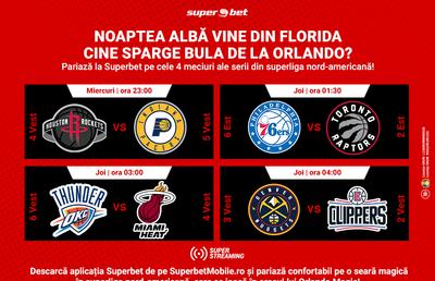E spectacol sub panou! Granzii din NBA se pregătesc de play-off, dar locul contează enorm! Pariază la Superbet pe meciurile din această noapte!