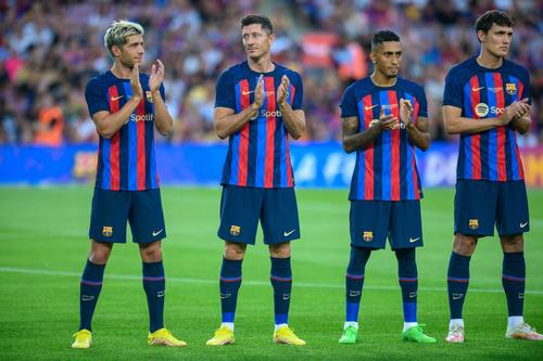 De la stânga la dreapta: Sergi Roberto, Robert Lewandowski, Raphinha și Andreas Christensen. 
FOTO: IMAGO IMAGES