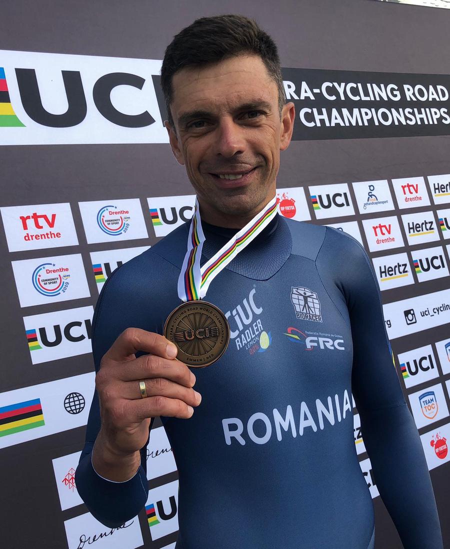 Eduard Novak, pe podium la Campionatul Mondial de Paraciclism
