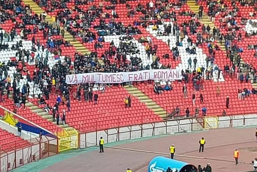 Banner-ul afișat de sârbi în 2018 A venit răspunsul sârbilor! Mesajul afișat la Belgrad, după banner-ul controversat de la România - Kosovo