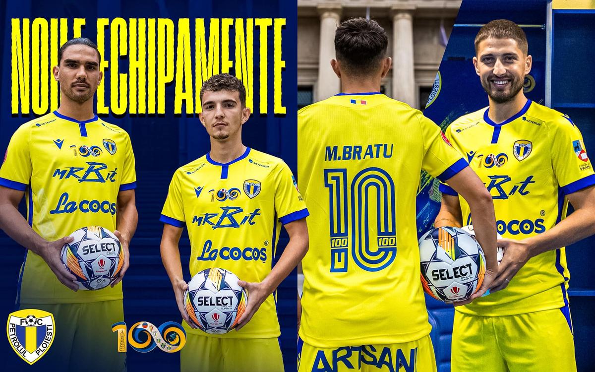 Echipament spectaculos pentru Petrolul, la sărbătorirea a 100 de ani de la înființarea clubului » Ce apare pe tricouri