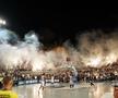 Fanii lui Partizan Belgrad nu se dezmint: torțe și atmosferă incredibilă în timpul unui meci disputat în aer liber, pe Stadionul Tasmajdan