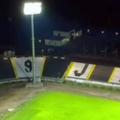 Stadionul din Petroșani, după montarea instalației de nocturnă