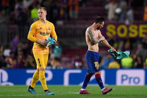 Marc-Andre ter Stegen și Leo Messi