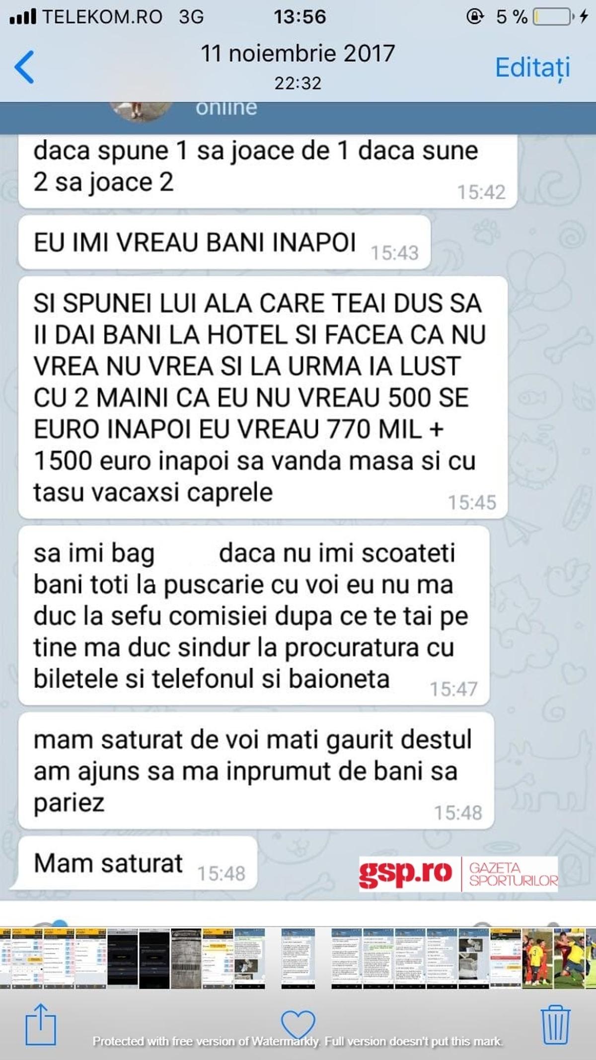 EXCLUSIV Jucători „blatiști” din Liga 2, amenințați cu moartea pe Telegram: „Bag baioneta în tine, mă duc la pușcărie!” » Percheziții și mandate de aducere într-un dosar de trucare de meciuri