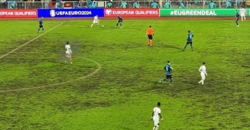 Așa a arătat terenul de la Priștina, la Kosovo - Israel 1-0