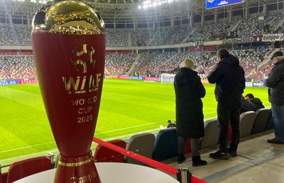 Trofeul de la Campionatul Mondial de Minifotbal prezentat fanilor » Adus în Ghencea, la CSA Steaua - Csikszereda