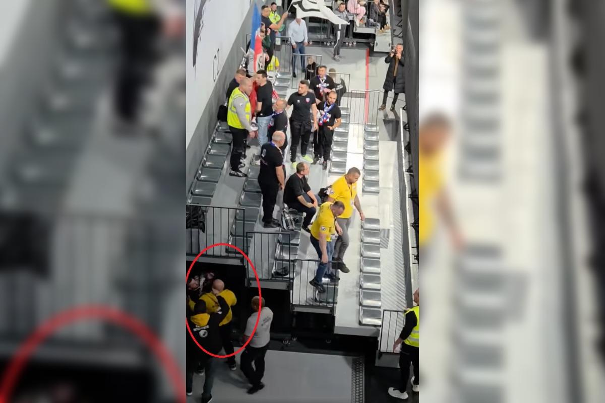 Imagini scandaloase la derby-ul din prima ligă! Suporter lovit cu pumnul de reprezentantul firmei de pază: clubul a vrut să scoată echipa de pe teren