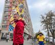 Radu Drăgușin, la inagurarea muralului care-i înfățișează pe el, Andrei Rațiu și Nicolae Stanciu