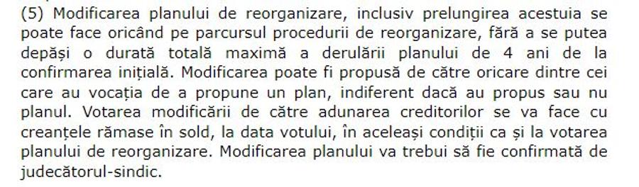 Art. 139 alin. 1 din Legea nr. 85/2014, menționat în respingere Lovitură primită de Dinamo la Tribunal: planul de reorganizare nu a fost aprobat!