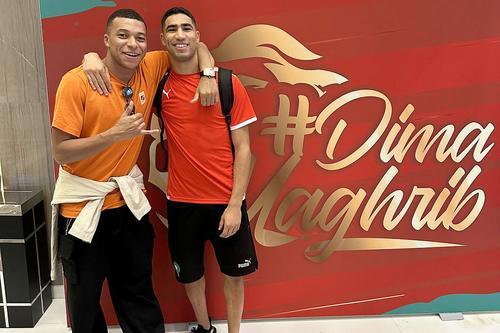 Mbappe și Hakimi, Foto: Twitter @KMbappe