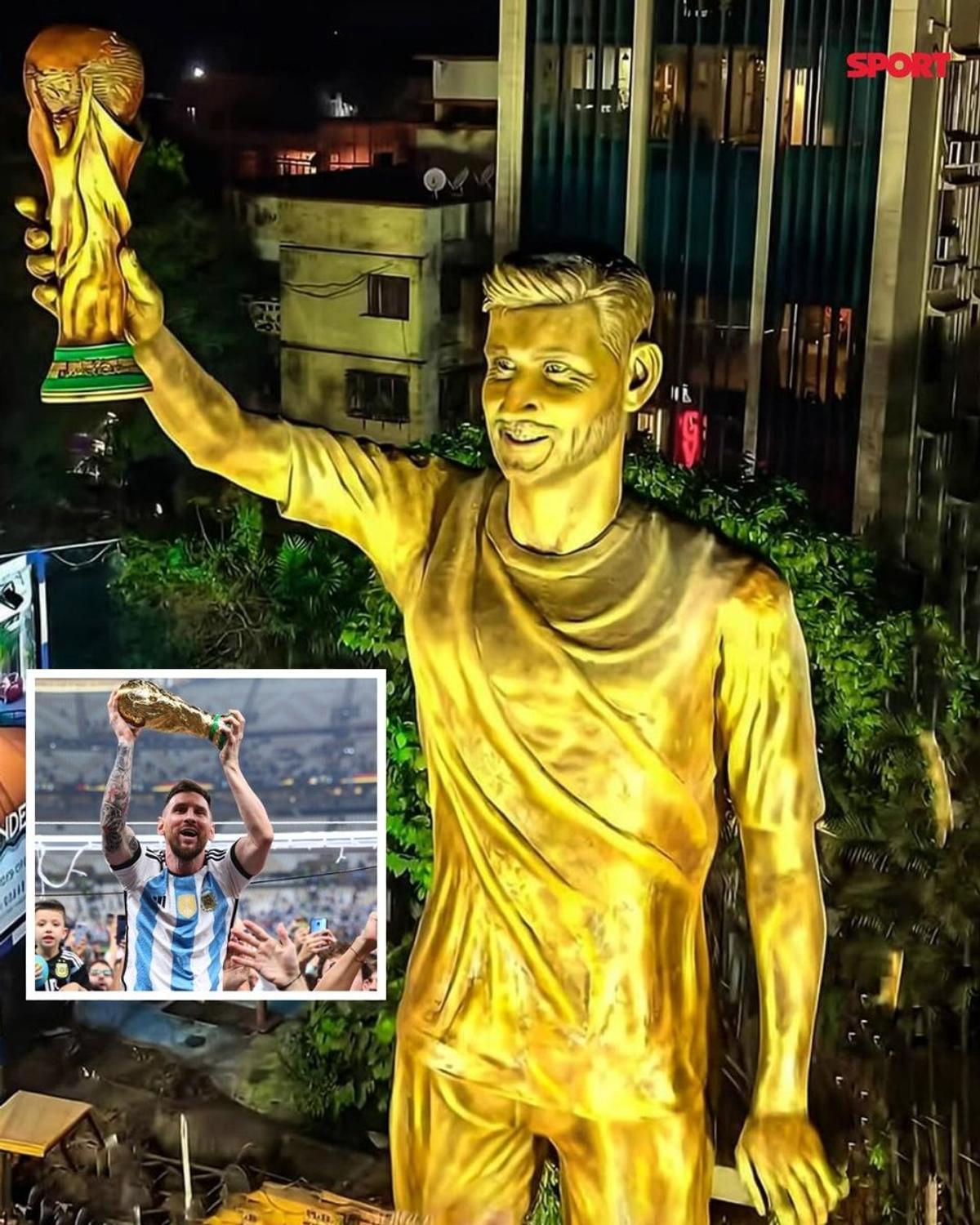 Lionel Messi, venerat ca un zeu! » A venit să vadă statuia de 21 de metri dezvelită în cinstea lui, într-o țară cu fotbal zero! Ridicată în doar 40 de zile, fanii au plâns