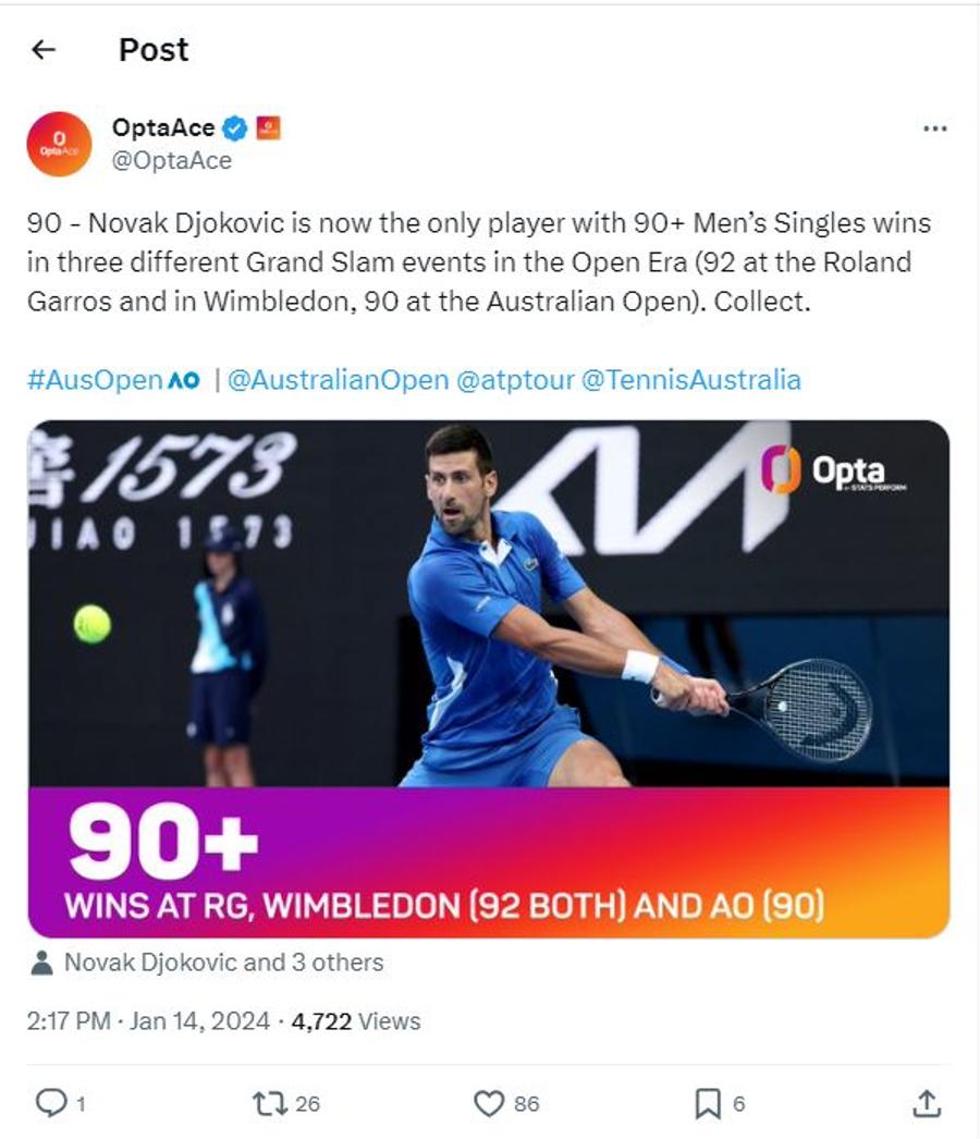 Novak Djokovic a stabilit un nou record la Australian Open, însă a ratat șansa unei alte performanțe istorice