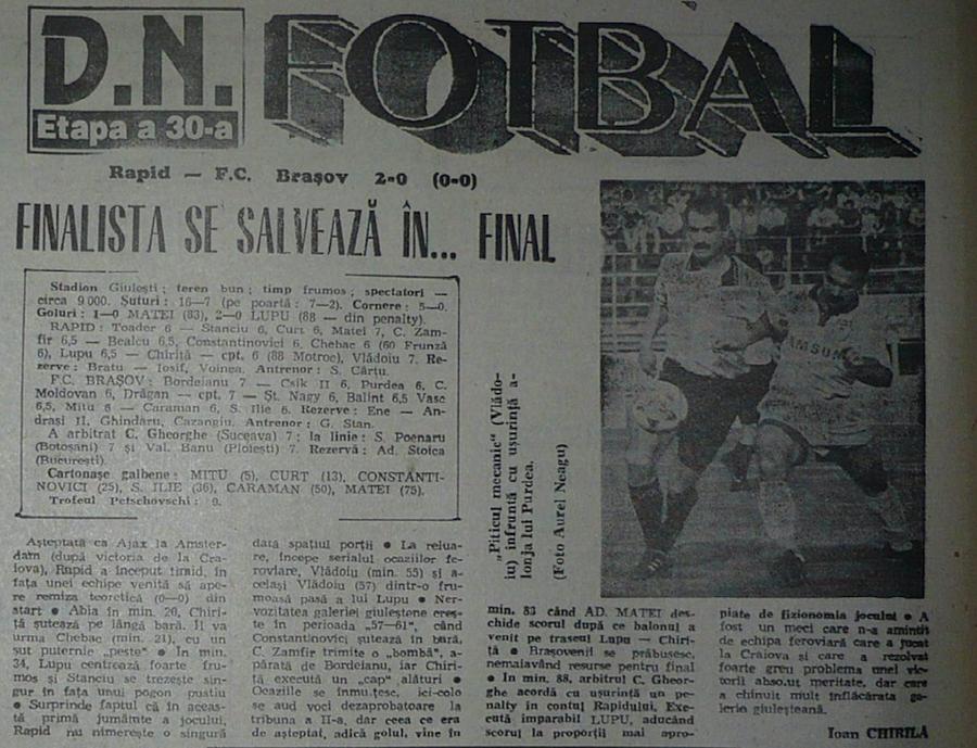 Cronica meciului Rapid - FC Brașov semnată de Ioan Chirilă Acuzat de violarea unei fetițe de 13 ani, fostul fotbalist Cristi Vasc a vorbit la GSP Live: „Da, i-am trimis poze indecente. E rușinos ce am făcut, dar nu am violat-o. Sunt șantajat”