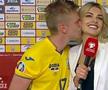 Prea mult entuziasm? Zinchenko a sărutat pasional o superbă jurnalistă, după Ucraina - Serbia 5-0