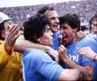 (de la stânga la dreapta) Diego Maradona, Giuseppe Volpecina, Salvatore Bagni și Fernando De Napoli, celebrând primul scudetto (1987). Foto: Imago Images