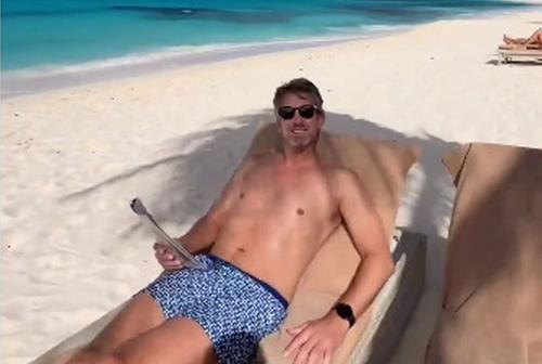 Edwin van der Sar, în vacanța petrecută în ianuarie în Caraibe