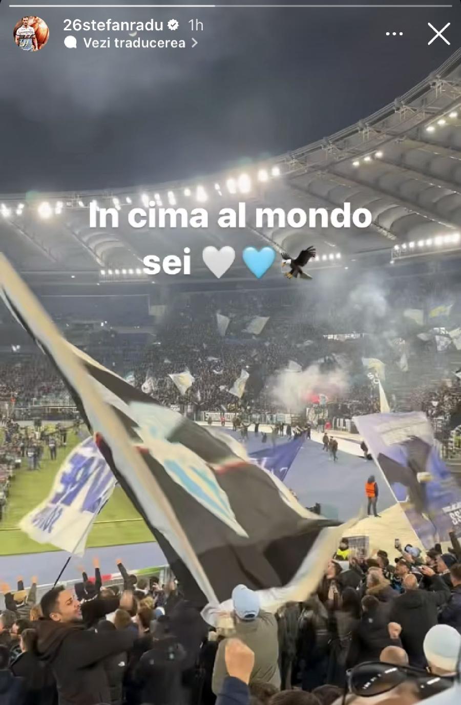 Mesajul lui Ștefan Radu, după Lazio - Bayern 1-0 Ștefan Radu, în mijlocul ultrașilor la supervictoria lui Lazio cu Bayern Munchen » Cum a trăit meciul în „vulcanul” de pe Olimpico