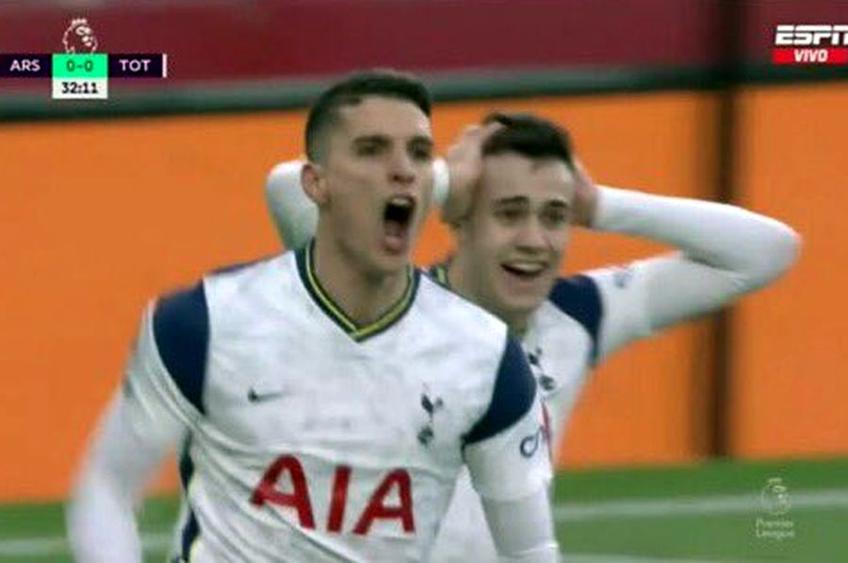 Sergio Reguilon, uluit de golul lui Erik Lamela
 // foto: captură Twitter