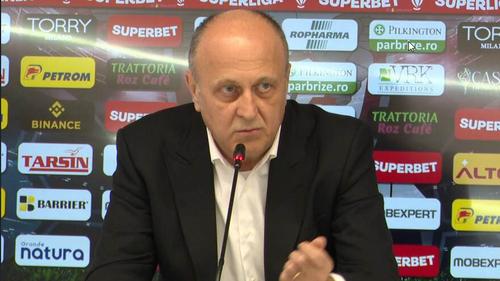 Dan Șucu la conferința de presă a clubului Rapid