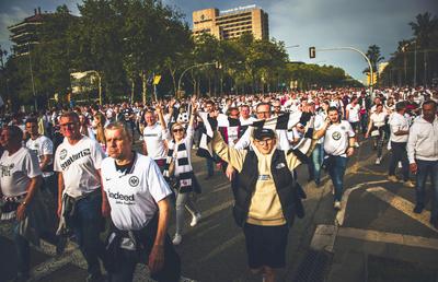 Barcelona - Frankfurt. Peste 30.000 de germani la porțile arenei Camp Nou! Scene unice în Europa League
