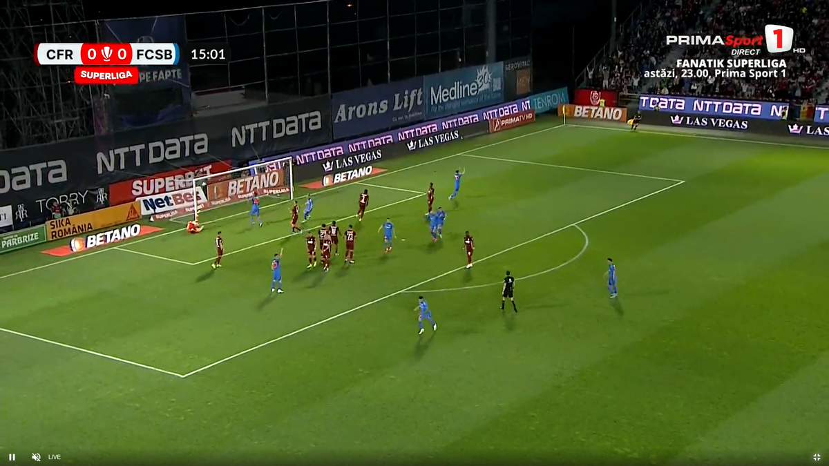 Gol fabulos marcat de Florinel Coman în CFR Cluj - FCSB » Are mai multe reușite din lovituri libere decât din penalty-uri!