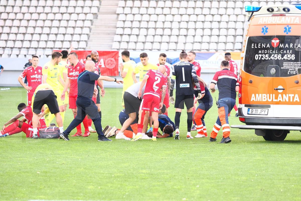 Luca Mihai, accidentat grav în Dinamo - Poli Iași