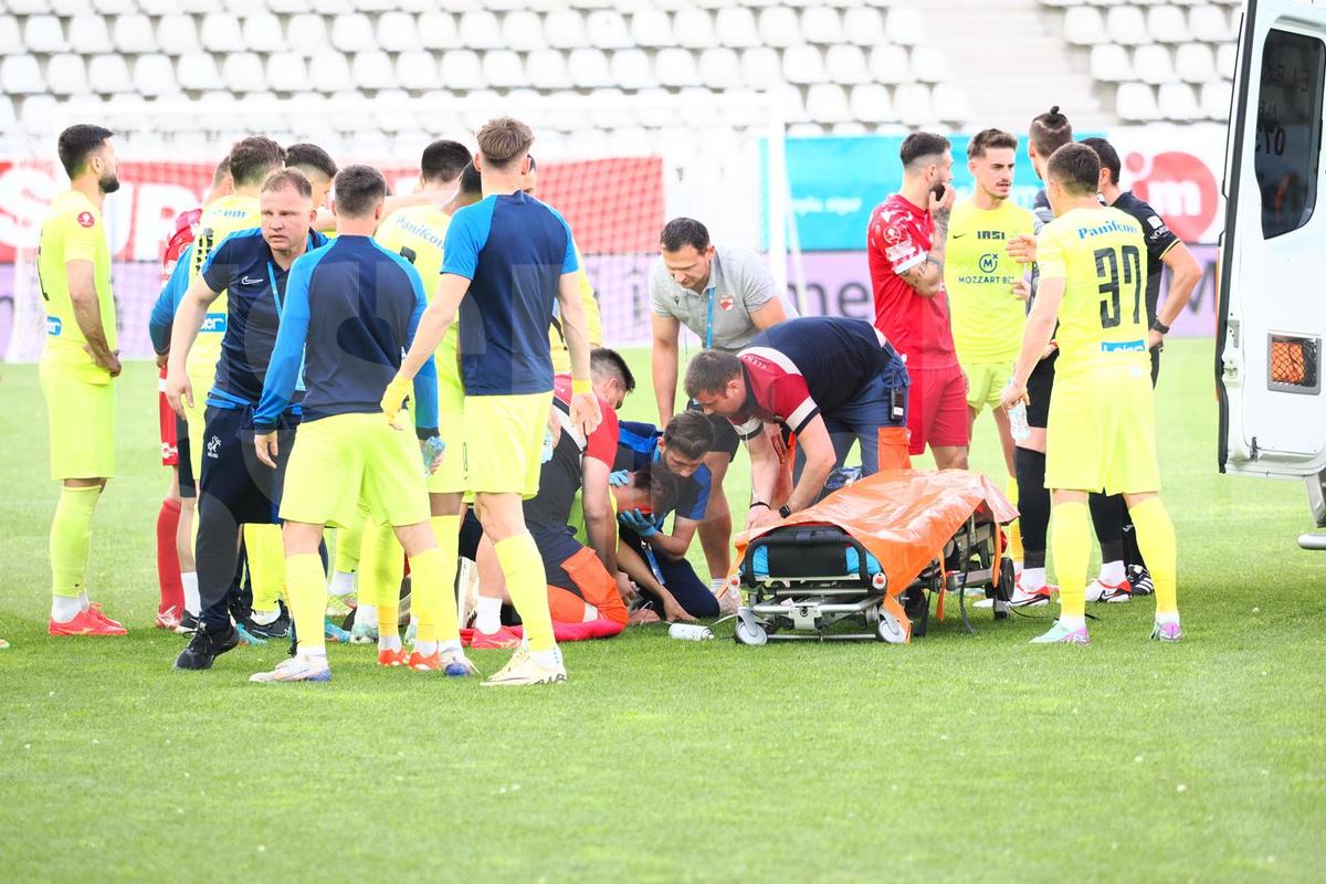 Luca Mihai, accidentat grav în Dinamo - Poli Iași