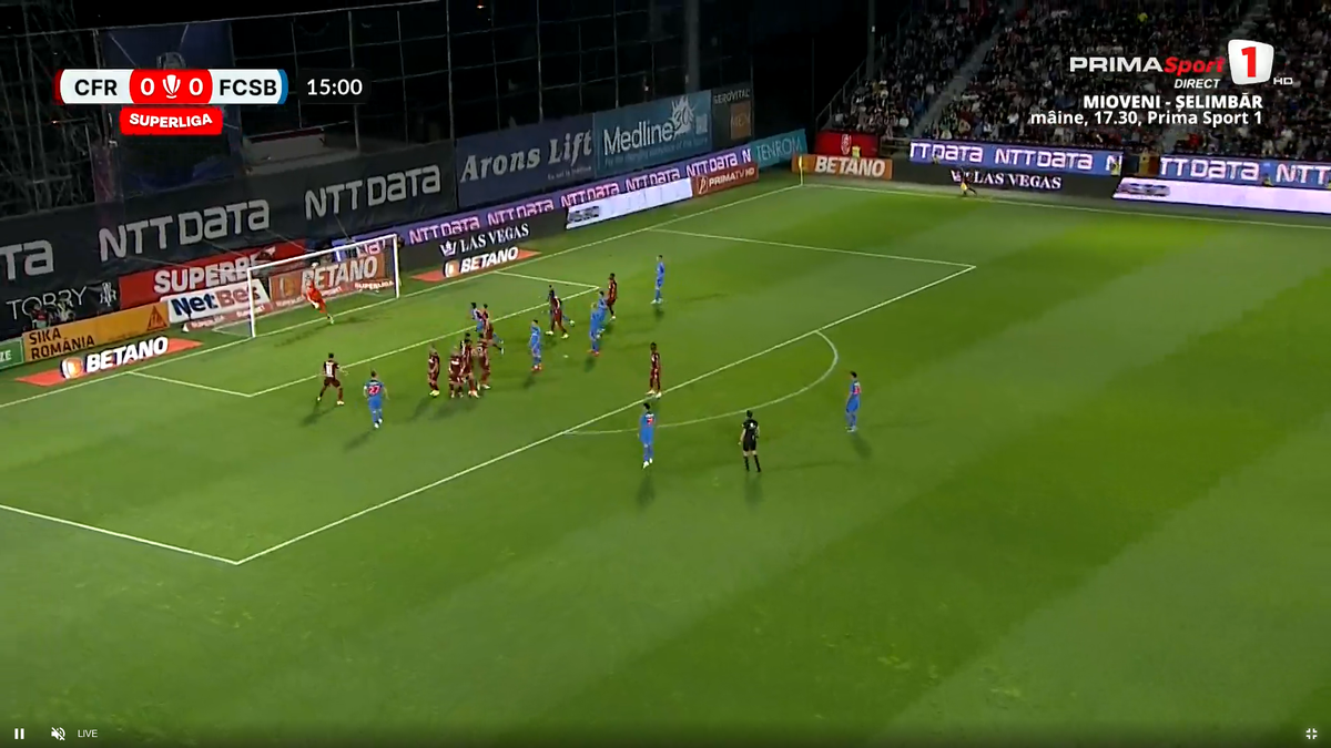 Gol fabulos marcat de Florinel Coman în CFR Cluj - FCSB » Are mai multe reușite din lovituri libere decât din penalty-uri!