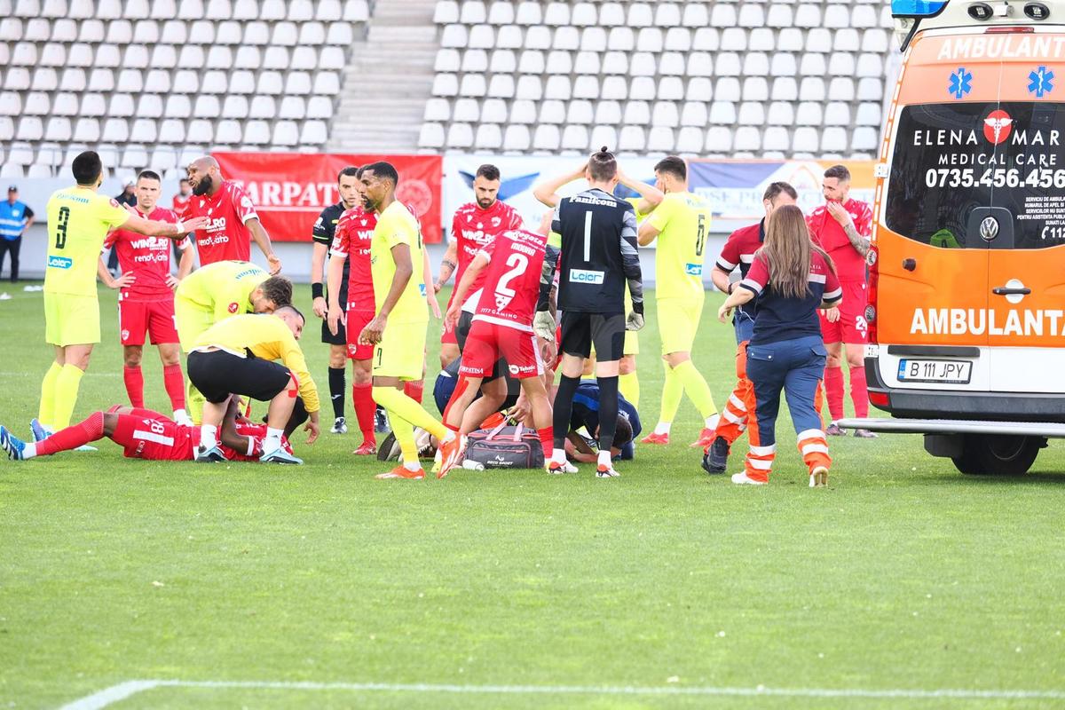 Luca Mihai, accidentat grav în Dinamo - Poli Iași