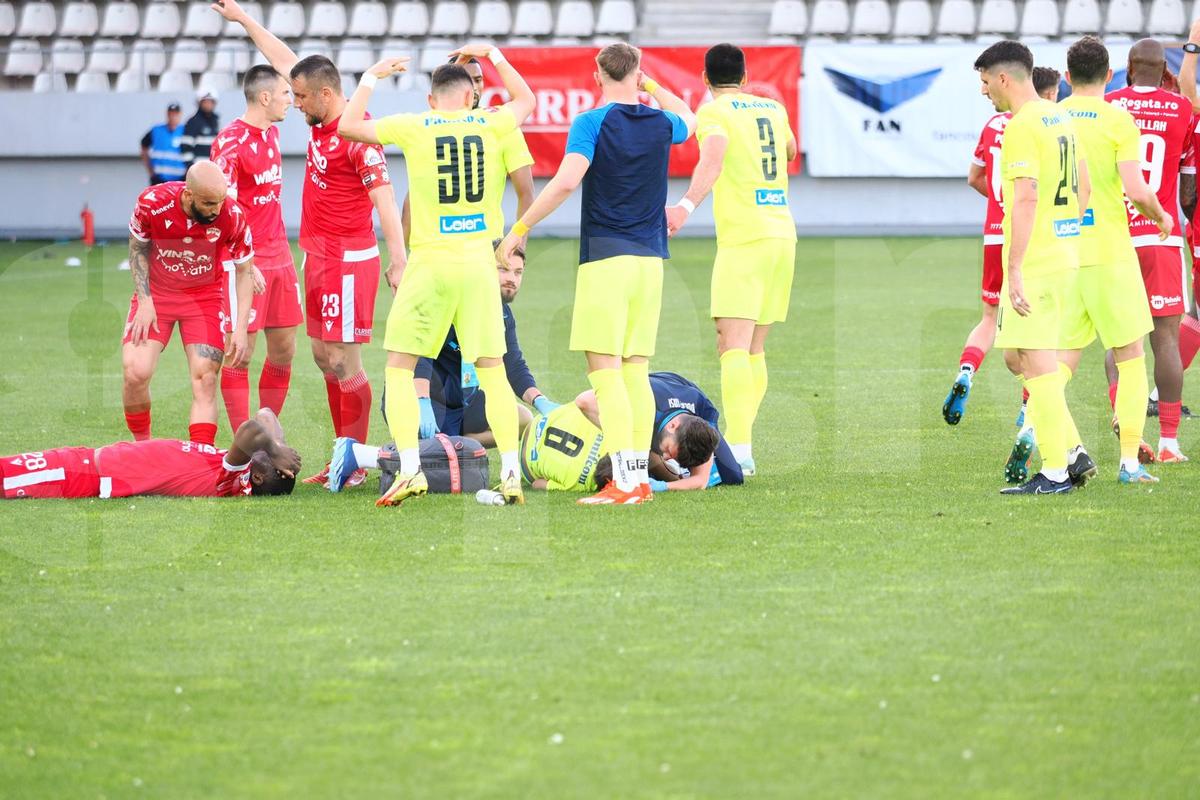 Luca Mihai, accidentat grav în Dinamo - Poli Iași
