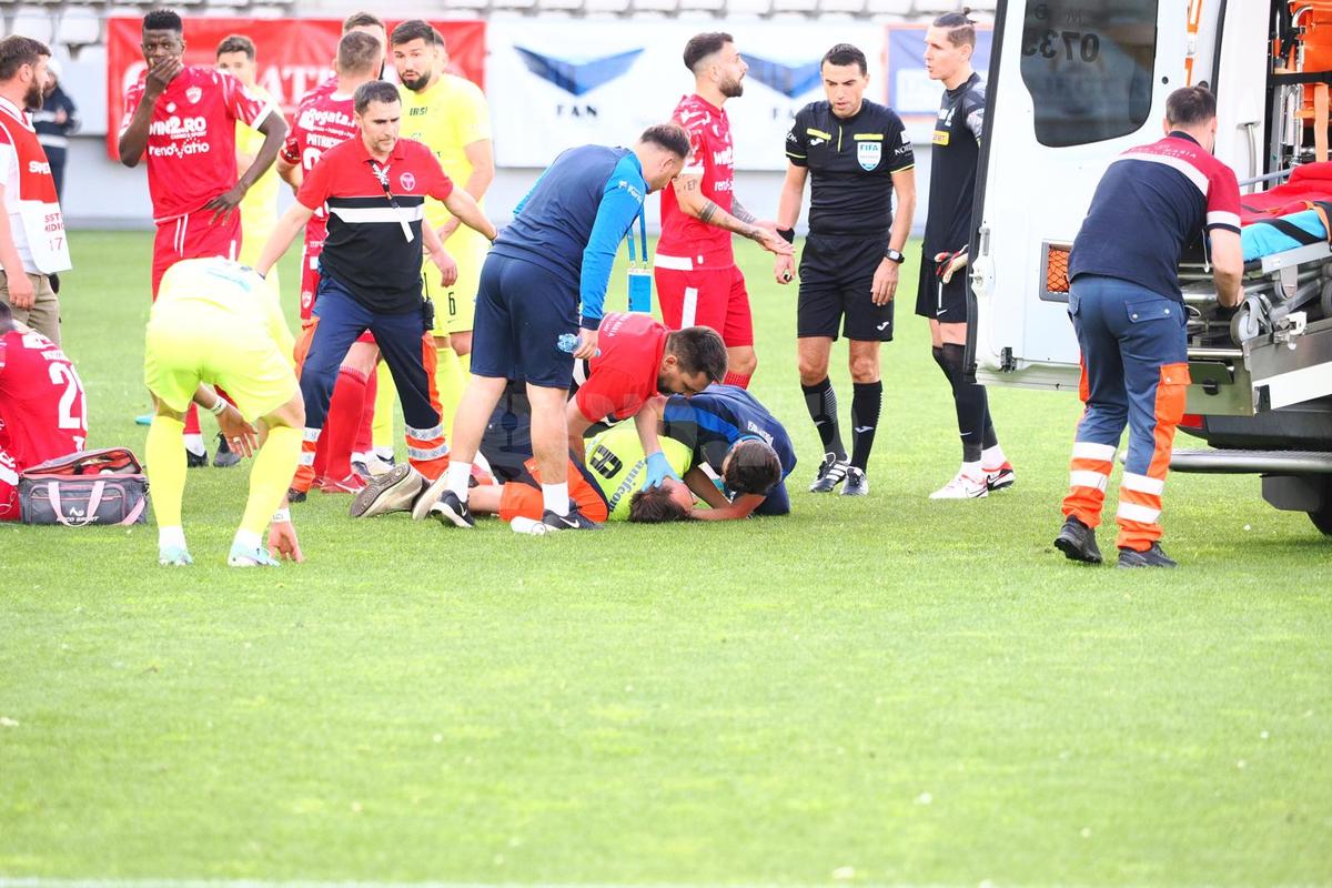 Luca Mihai, accidentat grav în Dinamo - Poli Iași