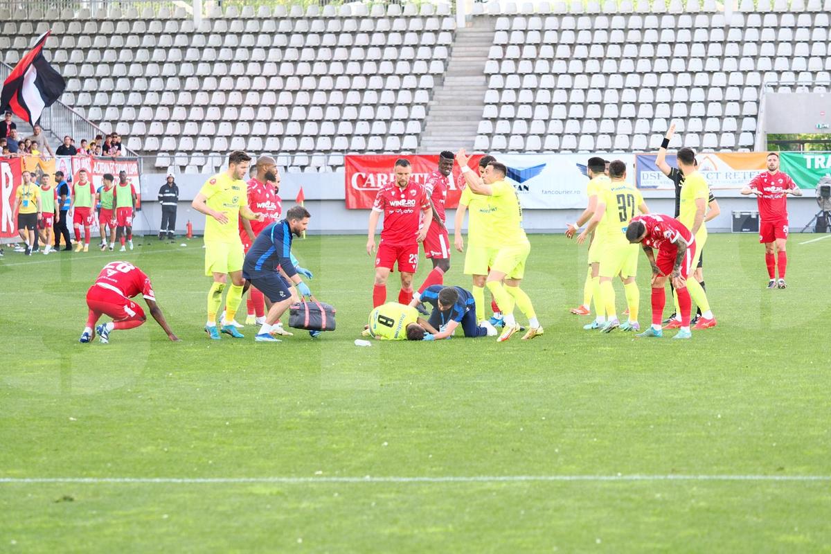 Luca Mihai, accidentat grav în Dinamo - Poli Iași