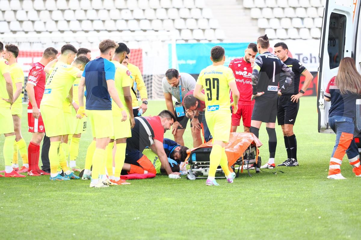Luca Mihai, accidentat grav în Dinamo - Poli Iași