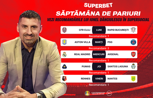 Recomandările lui Ionel Dănciulescu pentru Săptămâna de Pariuri