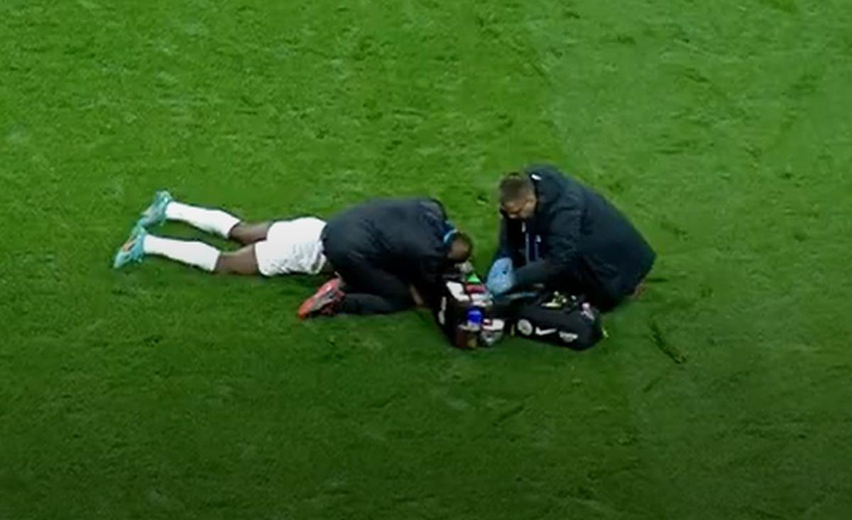 Accidentare Braun în FCSB - CFR Cluj / FOTO: Capturi TV @Digi Sport 1