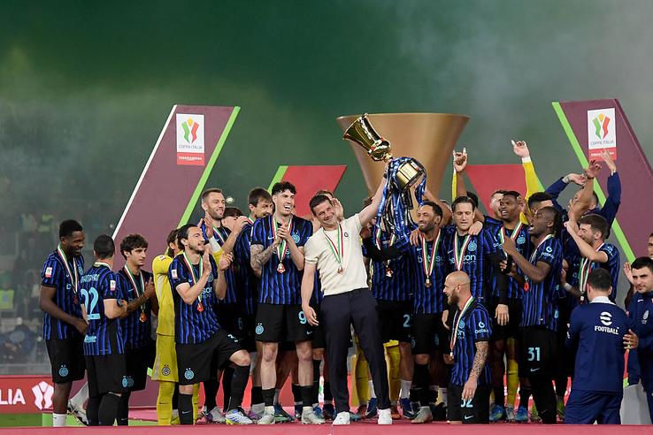 Sărbătoarea lui Inter la câștigarea Cupei Italiei/ foto Getty Images