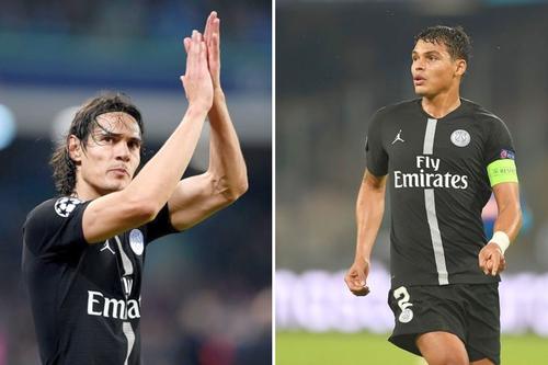 Edinson Cavani (stânga) și Thiago Silva au peste 300 de meciuri la PSG // foto: Guliver/gettyimages