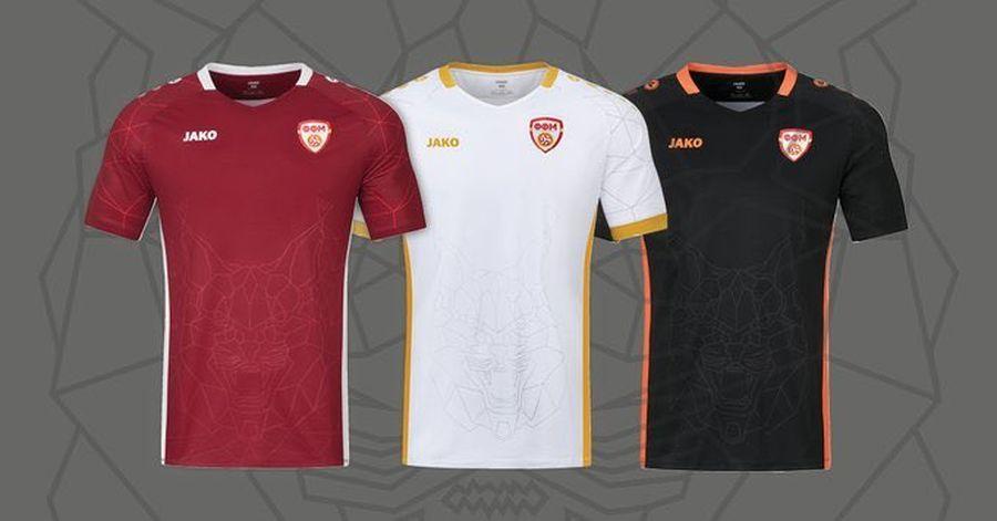 Tricourile propuse pentru Macedonia de Nord, care i-au scandalizat pe suporteri // foto: Twitter Macedonia de Nord, în centrul unui conflict diplomatic după startul EURO » Reclamații la UEFA din partea autorităților din Grecia