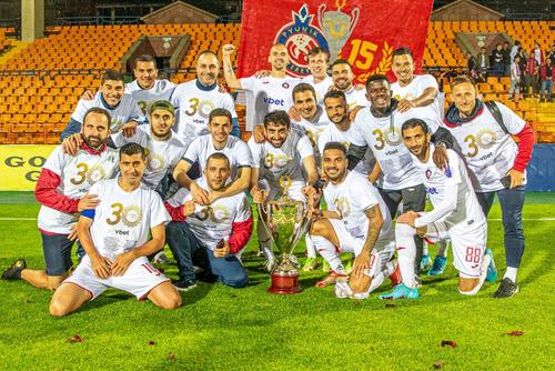 Alexander Gonzalez, fost jucător la Dinamo, a sărbătorit titlul alături de colegii de la FC  FC Pyunik