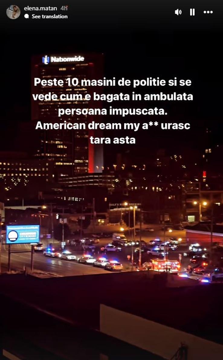 Mesajul postat de Elena Mățan, foto: Instagram