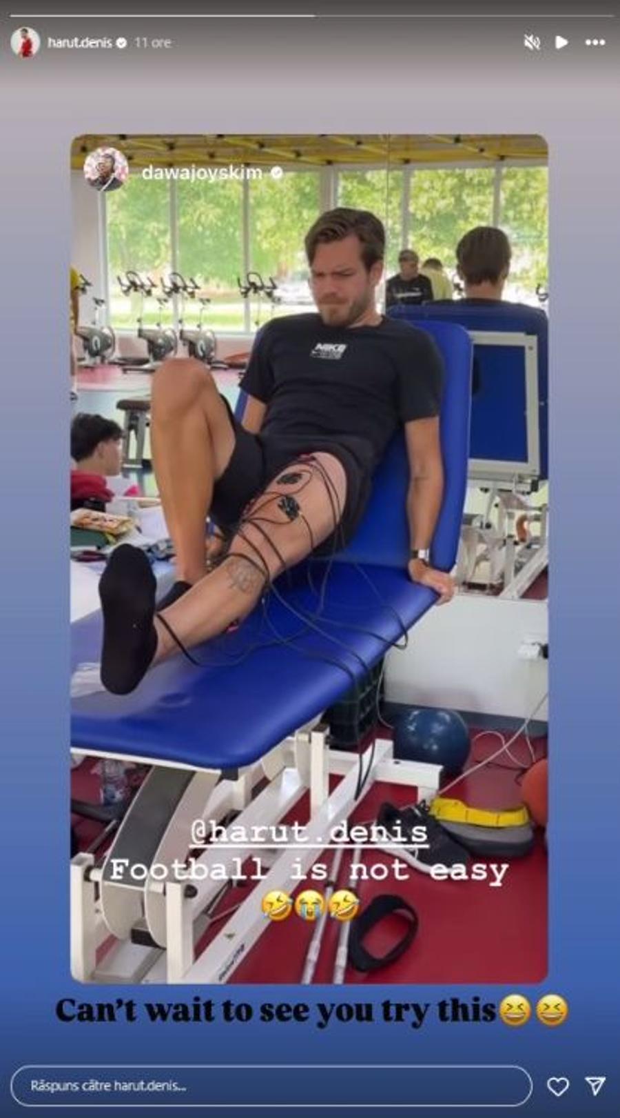 Denis Haruț a apărut în baza celor de la FCSB // foto: Instagram Fotbalistul dorit de Dinamo a apărut în baza celor de la FCSB: „Hai să te văd!”