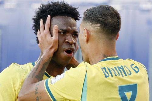 Vinicius, sărbătorind golul cu Maroc // foto: Imago Images