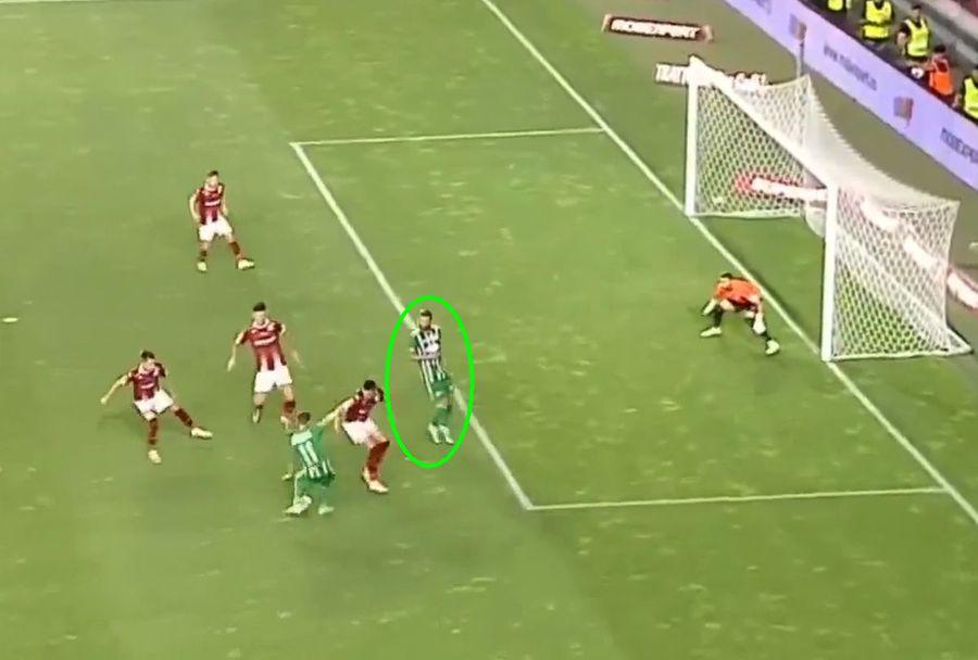 FOTO: Captură TV @Digi Sport 1 Reacția lui Dioszegi după golul anulat lui Sepsi cu Rapid