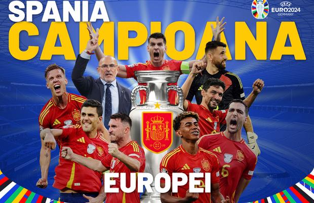 Spania - Anglia 2-1 » It's NOT coming home! Spaniolii scriu ISTORIE: al patrulea triumf continental, record absolut