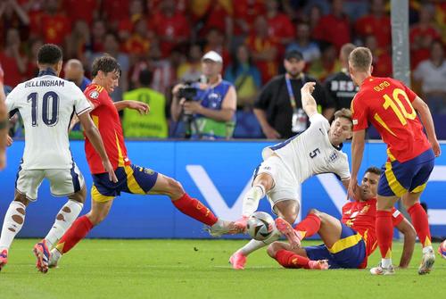 Rodri (29 de ani), mijlocașul Spaniei, s-a accidentat în prima repriză a finalei EURO 2024, cu Anglia/ foto Imago Images