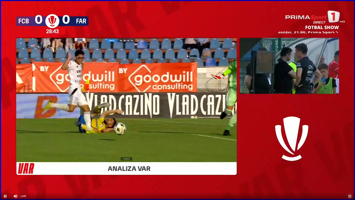 Gică Hagi a intrat în direct să acuze arbitrajul din Botoșani - Farul » Prezent în studio, Marius Avram a dat verdictul